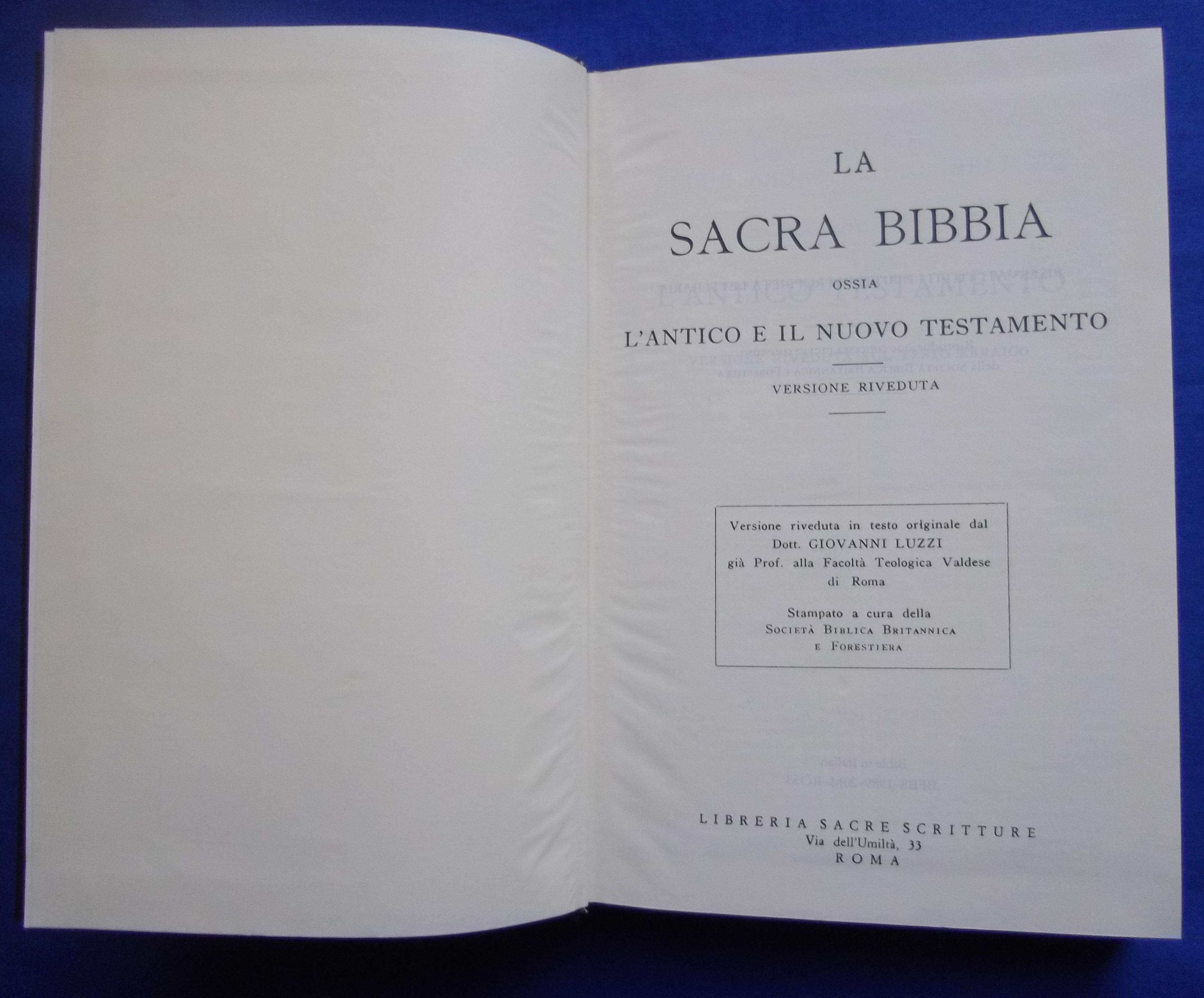 La Sacra Bibbia. Nuova riveduta sui testi originali